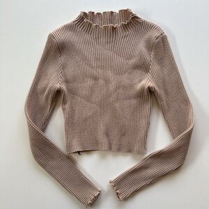 Cropped ruffle sweater